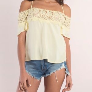 Tobi Yellow Lace Top
